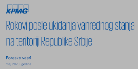 Rokovi posle ukidanja vandrednog stanja na teritoriji Republike Srbije