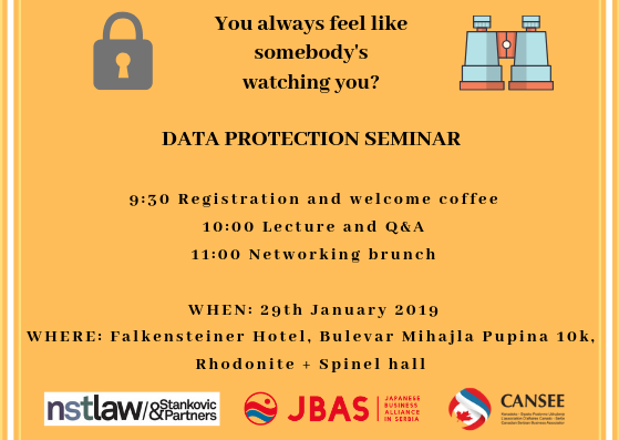 CANSEE UPCOMING EVENT: DATA PROTECTION SEMINAR, January 29, 2019